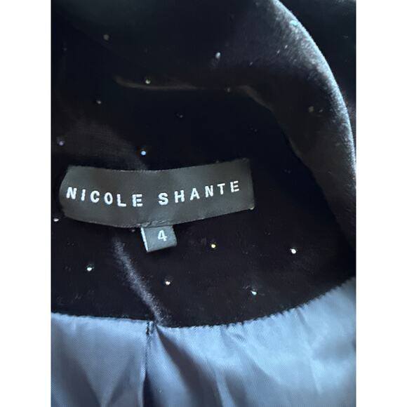 Nicole Shante Black Velvet Rainbow Polka Dot Blazer Size 4 - Picture 5 of 7